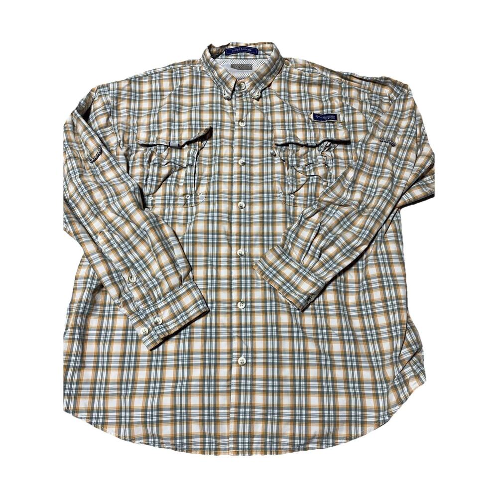 Columbia Shirt Mens XXL Orange PFG Super Bahama Omni‎ Shade Fishing Outdoors